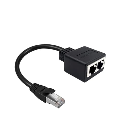 RJ45 Network 1 to 2 Port Ethernet Adapter Splitter, 1 Male to 2 Female LAN Ethernet Splitter Adapter Cable for All Networks, Homes and Offices, and All Broadband Connections