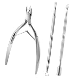 3-Teiliges Nagelhautzangen-Set, Nagelhautschieber Mit Gegabelter Nagelhautzange, Professioneller Maniküre-Nagelhautentferner Zum Entfernen Abgestorbener Haut Und Nagelhaut Von Den Nägeln