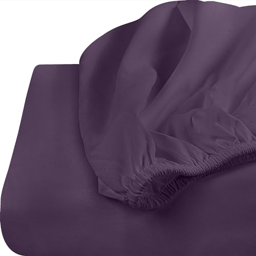 Image of Utopia Bedding Twin XL Fitted Sheets - Bulk Pack of 2 Bottom Sheets - Soft Brushed Microfiber - Deep Pockets - Shrinkage & Fade Resistant - Easy Care (Twin XL, Purple)