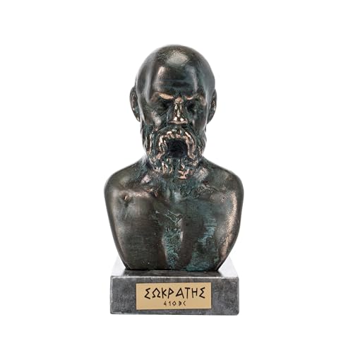Socrate - Busto in bronzo con base in marmo, 13,5 cm