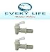 Plastic Faucet Twin-pack, White, Spigot (3/4 Inch), BPA Free, Water/ Beverage Dispenser, Gravity Feed, Made USA, Lab Faucet, FDA - Approved, with Washers and Nuts