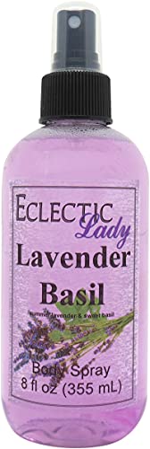 Eclectic Lady Lavender Basil Body Spray, Double Strength, 16 ounces, Body Mist for Women with Clean, Light & Gentle Fragrance, Cologne with Soft, Subtle Aroma For Daily Use