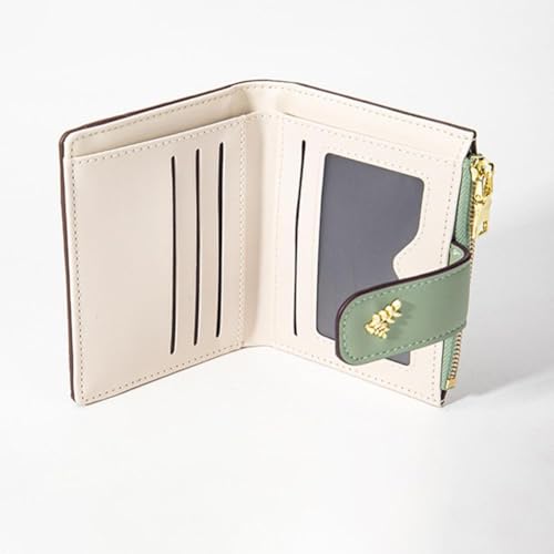 Wallet for Women, Flower Cute Wallet Card Holder, Slim Bifold Leather Pocket Credit Card Wallet with Zipper Coin Pocket (Black)3