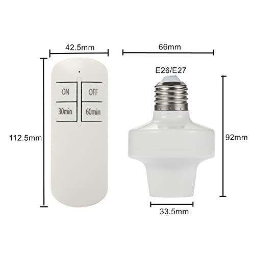 Qiachip Remote Control Light Lamp Socket E26 E27 Bulb Base Holder, Wireless Light Switch Kit With Timer #TOP1