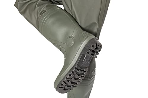 Snowbee Granite PVC Chest Waders with Cleated Sole Boots, Rip‑Proof Laminated Nylon/PVC Build for Fishing, Angling & River Wading - Size 4 - Image 3