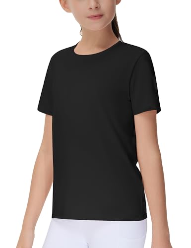 THE GYM PEOPLE Girls Workout Shirts Short Sleeve Loose Fit Crewneck Running Yoga Tee Tops