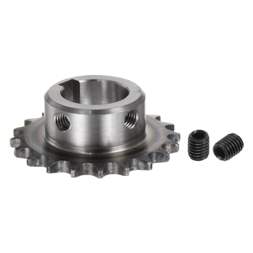 QUARKZMAN Pignon de Chaîne à Rouleaux ISO/DIN 06B-1 Type B avec Alésage de 25 mm, Pas de 3/8, en Acier A3, Simple Brin, Denture Trempée de 20 Dents