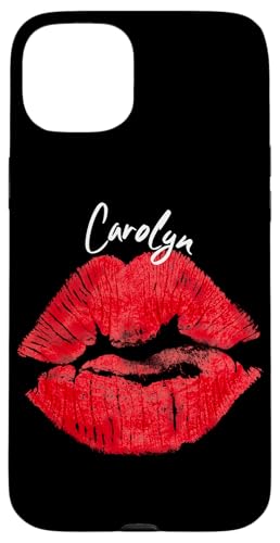 Carolyn Red Lips ���O����t�@�[�X�g�l�[�� �X�}�z�P�[�X iPhone 15 Plus �p