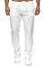 Produktbild Reslad Leinenhose Männer Chino Herren-Hose lockere Sommer Stoffhose Freizeithose aus bequemer Baumwolle lang RS-3000 Weiß M