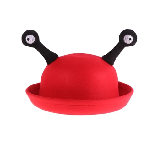 PRETYZOOM Small Round Hat Caps Funny Snail Cap Ant Costume Hat Animal Hat Funny Novelty Hat Creative Snail Eyes Cap Snail Eyes Hat Children Top Hat Rolled Hat Version Red