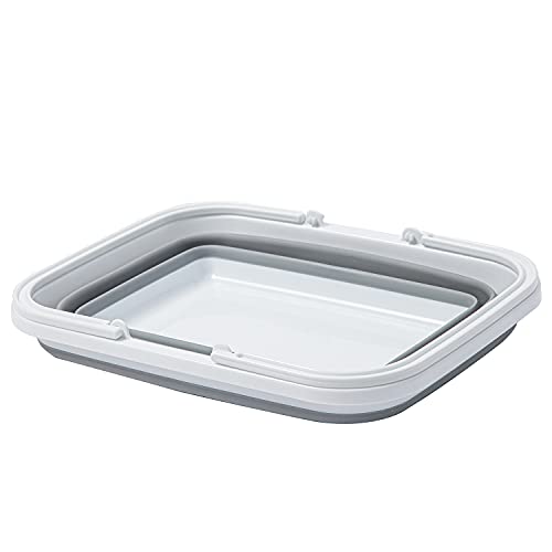 Autodeco 2 Pack Collapsible Sink With Handle Towel, 2.37 Gal / 9L Foldable Wash Basin For Washing Dishes, Camping, Hiking And Home Gray #TOP6