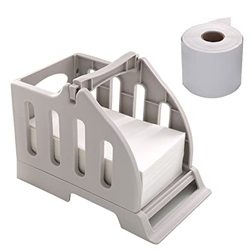 HuPop External Label Paper Holder for Label Rolls and Fan-Fold Stack Labels - Plastic Label Holder Compatible with Desktop Thermal Barcode/Sticker Label Printer for Supermarket Retail Store (M)