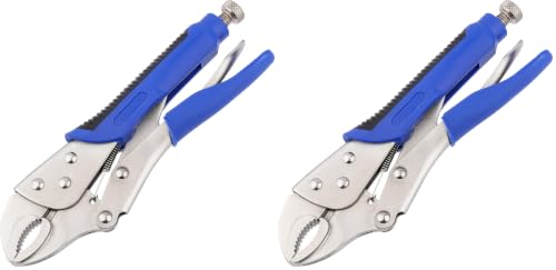 Image of URASISTO 10-Inch Locking Pliers, Premium Alloy Steel Construction, Curved Jaw Locking Pliers with Wire Cutter, Quick Release, Fit for Clamping Twisting Welding (Pack of 2)
