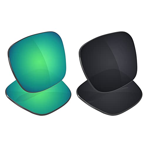 Galvanic Replacement Lenses for Oakley Holbrook OO9102 | Holbrook RX OX8156 Sunglasses - Jade + Black Polarized - Combo Pack
