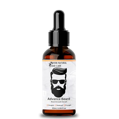 Herb Natural Hair Care Advance Beard Hair Growth Serum | with Redensyl + Anagain + Rosemary + Procapil + Capilia Longa | For Men & Women | 50ml