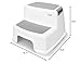 iLove Wide+ 2 Step Stool for Kids and Toddlers, Bathroom and Toilet Stool for Potty Training, Slip-Resistant Soft Grips, Kitchen Stool with Handles, Extra Wide, Dual Height - Gray (1 Pack)