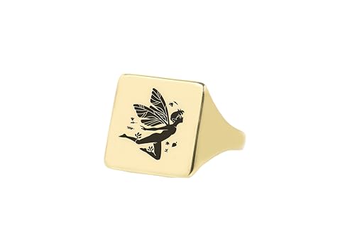 Bague fée en or et forme carrée élégante pour femme au design féerique et fin