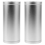 HOLIDYOYO Porta Pañuelos para Coche Cilíndrico de Aleación de Aluminio Dispensador Multifuncional Redondo para Portavasos 2 Unidades Plateadas Adecuado para Viajes y Uso Vehículo