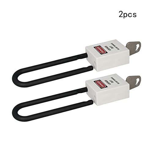 Image of Lockout Tagout Locks Safety Padlock Loto Locks Keyed Alike PA Lock Out Tag Out Steel Shackle Small Luggage Padlocks White 2PCS