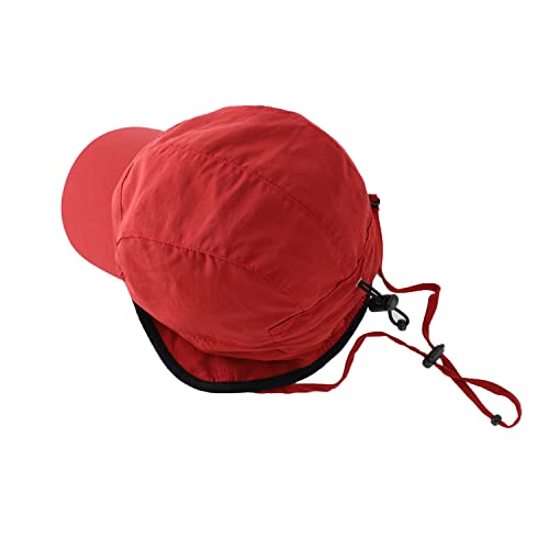 Bonnet d'hiver imperméable pour randonnée et ski avec cache-oreilles rouge chaud