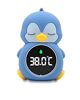 Robo Toys Pinguin Badethermometer für Baby & Raumthermometer mit LCD-Display – Wiederaufladbar mit USB-C, BPA-freie & hygienische Silikonhülle