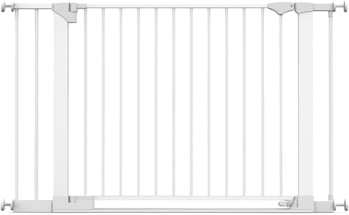 Barrière de sécurité escalier pour bébés et tout-petits blanche extensible large