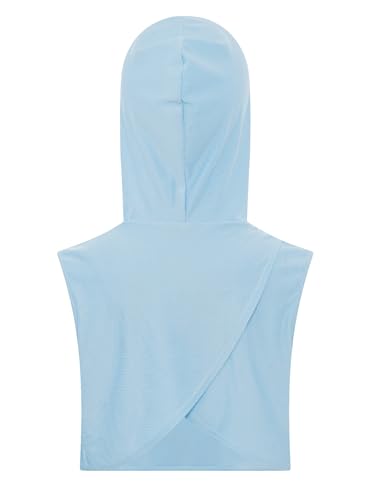 YiZYiF Kids Girls Sleeveless Hooded Crop Top Colorblock Cropped Hoodies Quickdrying Athletic Shirt2
