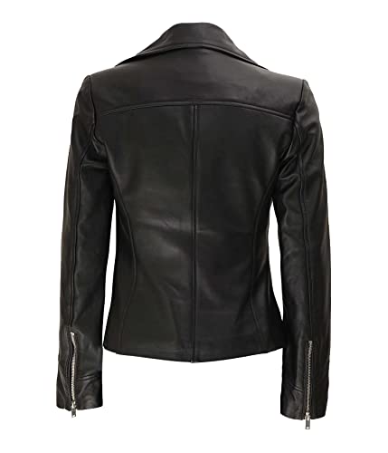Decrum Black Leather Biker Jackets Women - Womens Moto Jacket [1301434] | Ninfa, L #TOP2