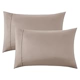 Bedsure Queen Pillowcases Set of 2 - Khaki Pillow Cases Queen Size 2 Pack 20 x 30 inches, Polyester...