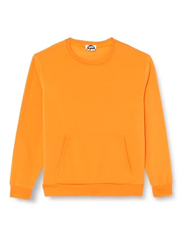 Sweat tricot homme orange col rond Yuka en taille XXL