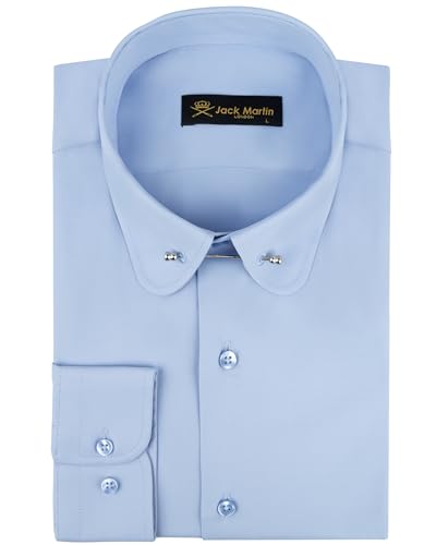 Men's Club Collar Dress Shirt with Pin Collar Bar | Long Sleeve | Button-Up Stylish Formal