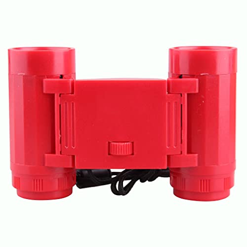 WREA Binóculos para crianças com alça de telescópio para crianças binóculos de brinquedo vermelho co