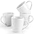 Mfacoy White Coffee Mugs Set of 4, 16 Ounce Coffee Mugs with Handles, Ceramic Coffee Cups, Porcelain Mugs Sets, Large Coffee Mugs for Coffee, Tea, Hot Cocoa, Milk, Microwave and Dishwasher Safe