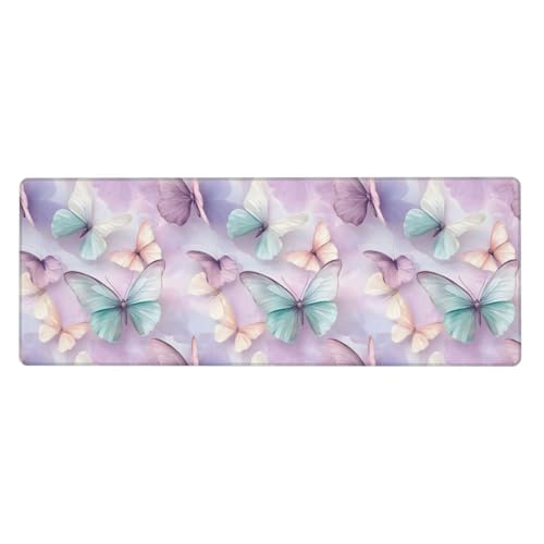 Tapis de bureau imprimé papillon grand format en caoutchouc de qualité