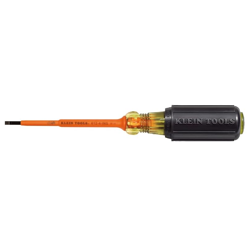 Chave de Fenda Isolada de Ponta Chata 1/8 pol. KLEIN TOOLS 612-4-INS, Haste de 10,2 cm