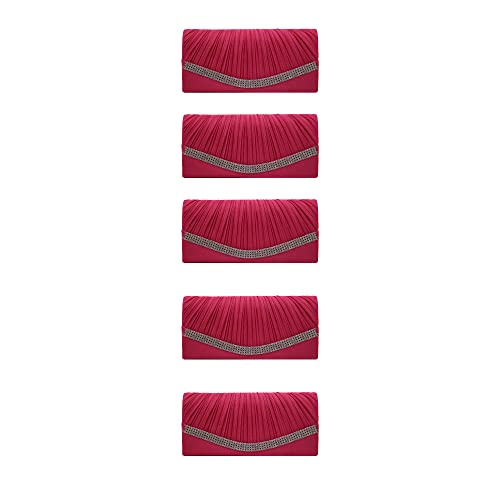Pochette en soie unie rose élégante pour femme lot de 5