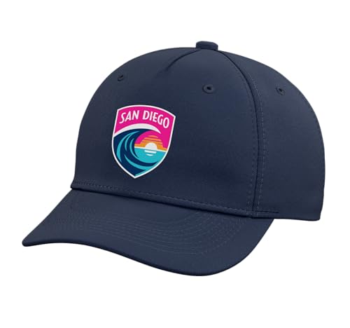 NWSL San Diego Wave FC Logo Adjustable Printed Baseball Hat, Navy Blue