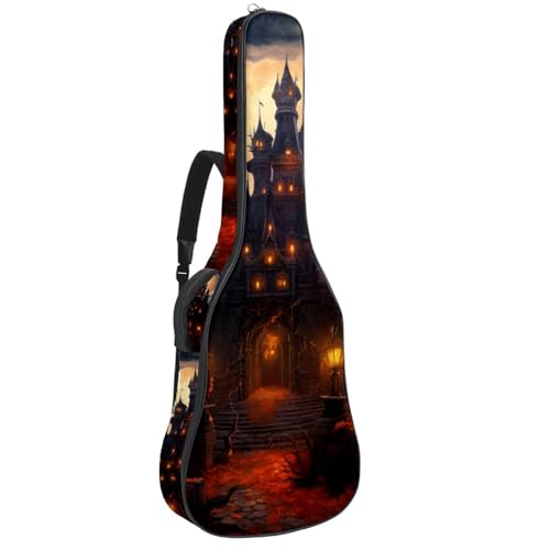 Housse guitare acoustique oxford imperméable rembourrée avec motif château