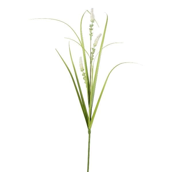 artplants.de Kunst Zweig Lampenputzergras KOVLIN mit Rispen, Creme-grün, 65cm - Deko Graszweig