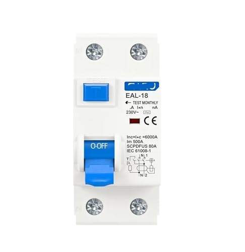 Disjoncteur différentiel 30mA évite les surcharges électriques type AC 2P 63A