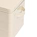 Harbour Housewares Vintage Metal Kitchen Bread Bin - Vintage Style Steel Kitchen Storage Caddy with Lid - 40cm - Cream