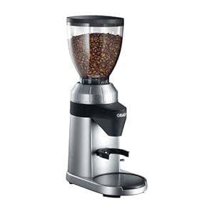 GRAEF CM800 - Elektrische Kaffeemühle, Aluminiumgehäuse, Bohnenbehälter 350 g, Edelstahl-Kegelmahlwerk, 40 Mahlgrade, Kaffeemühle Siebträger, Antistatik-Einsatz, Aluminium-Schaufelrad, 128 W, Silber