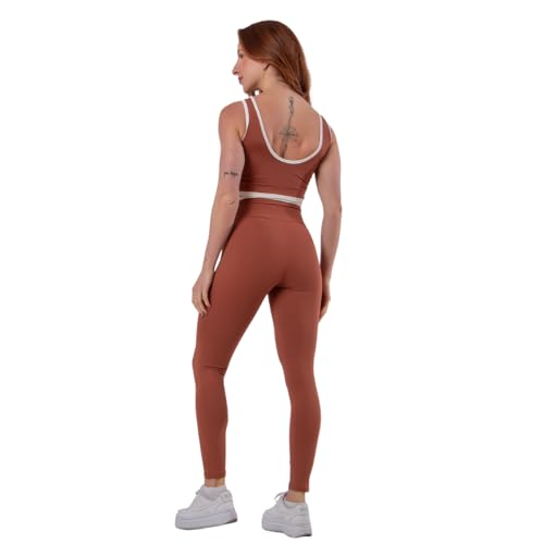 Calça Legging Feminina Fitness Cós Off Academia Confortável Poliamida (BR, Alfa, M, Regular, Regular