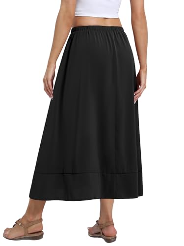 DB MOON Womens Midi Length Skirt 2025 Business Casual Flowy A Line Skirts with Pockets Teacher Outfits2