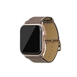 [BONAVENTURA] AppleWatch用 レザーバンド(アダプター:ゴールド) シュリンクレザー【44mm/45mm/46mm/49mm, M/Lサイズ】 ([エトープ ] T44LRG-ET)