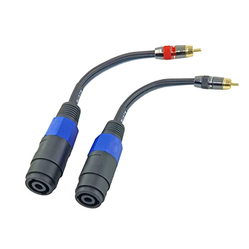 WJSTN Lot de 2 adaptateurs RCA vers speakon femelle vers haut-parleur RCA mâle 15,2 cm – vue 2