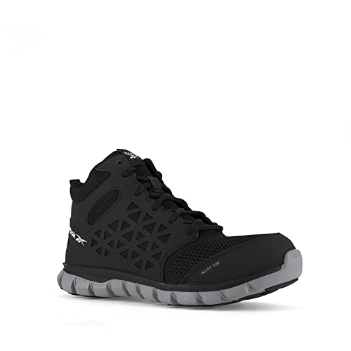 Image of Reebok Mens Sublite Cushion Mid Slip Resistant Alloy Toe Work /Duty - Black | Safety Work Shoes