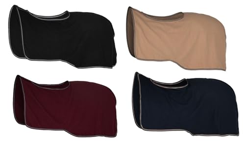 netproshop Weiche Fleece Ausreitdecke Nierendecke mit Schweifkordel Gr. 125-165, Groesse:145, Farbe:Schwarz