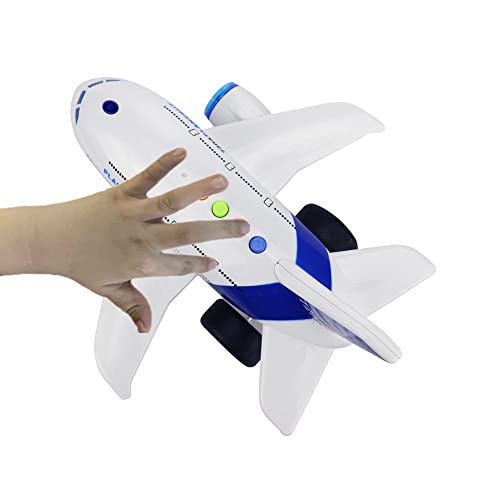 City Service Airplane Toy for Kids with Lights and Sounds - Friction Powered Push and Go Passenger Flight Aeroplane Toy 1:160 Scale for Boys and Girls