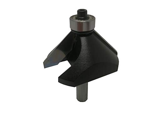 jjw-germany HW HM Oberfräser Fasefräser Z= 2 D= 44,5 mm NL 15,9 mm, Schaft 8 mm, mit Kugellager nach DIN 847-2